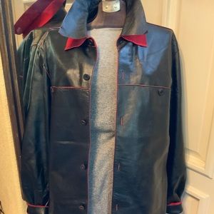 Rosleen black and red Leather coat